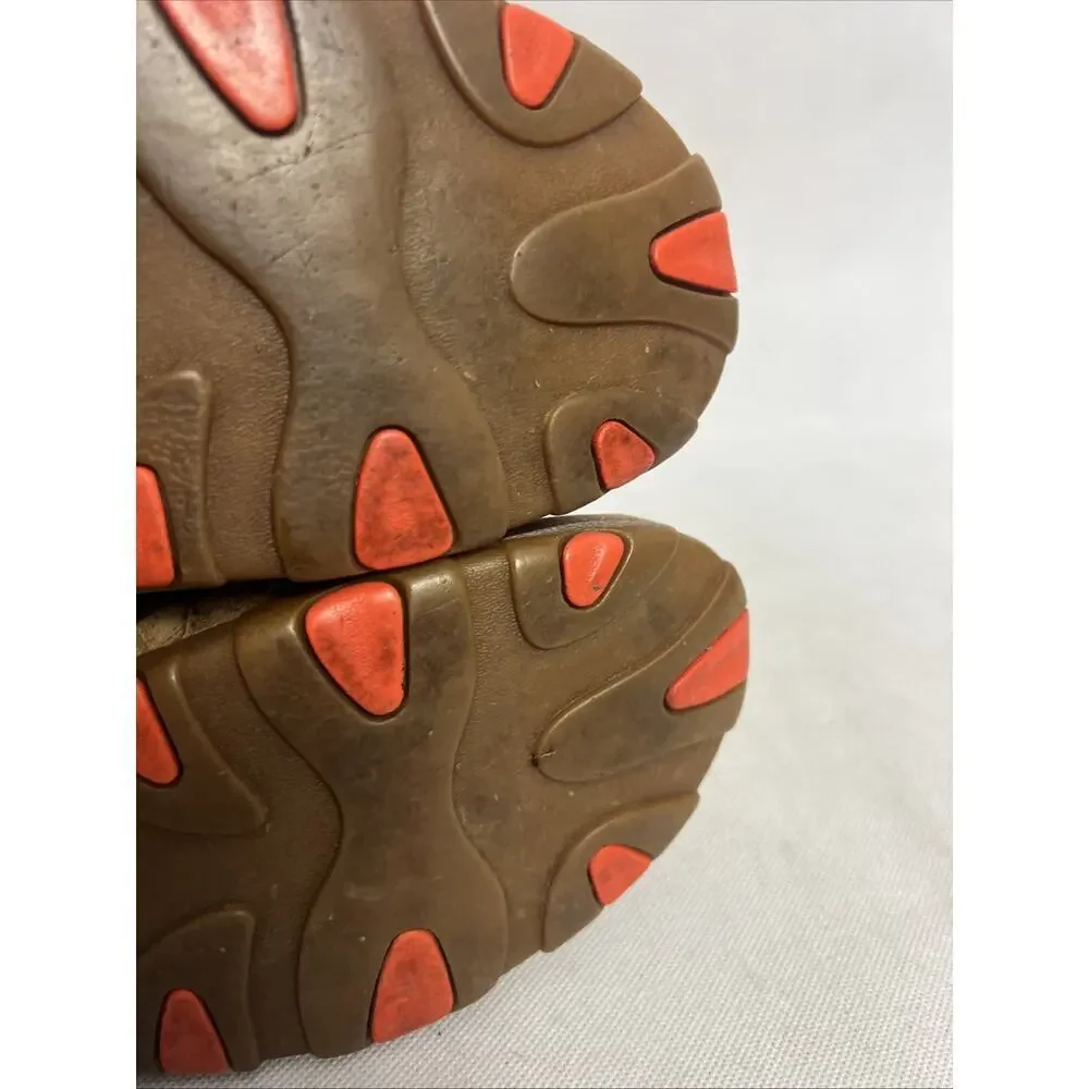 Twisted X Men's Neon Orange Brown Leather Bomber Driving Moc MDM0019 Size 6M